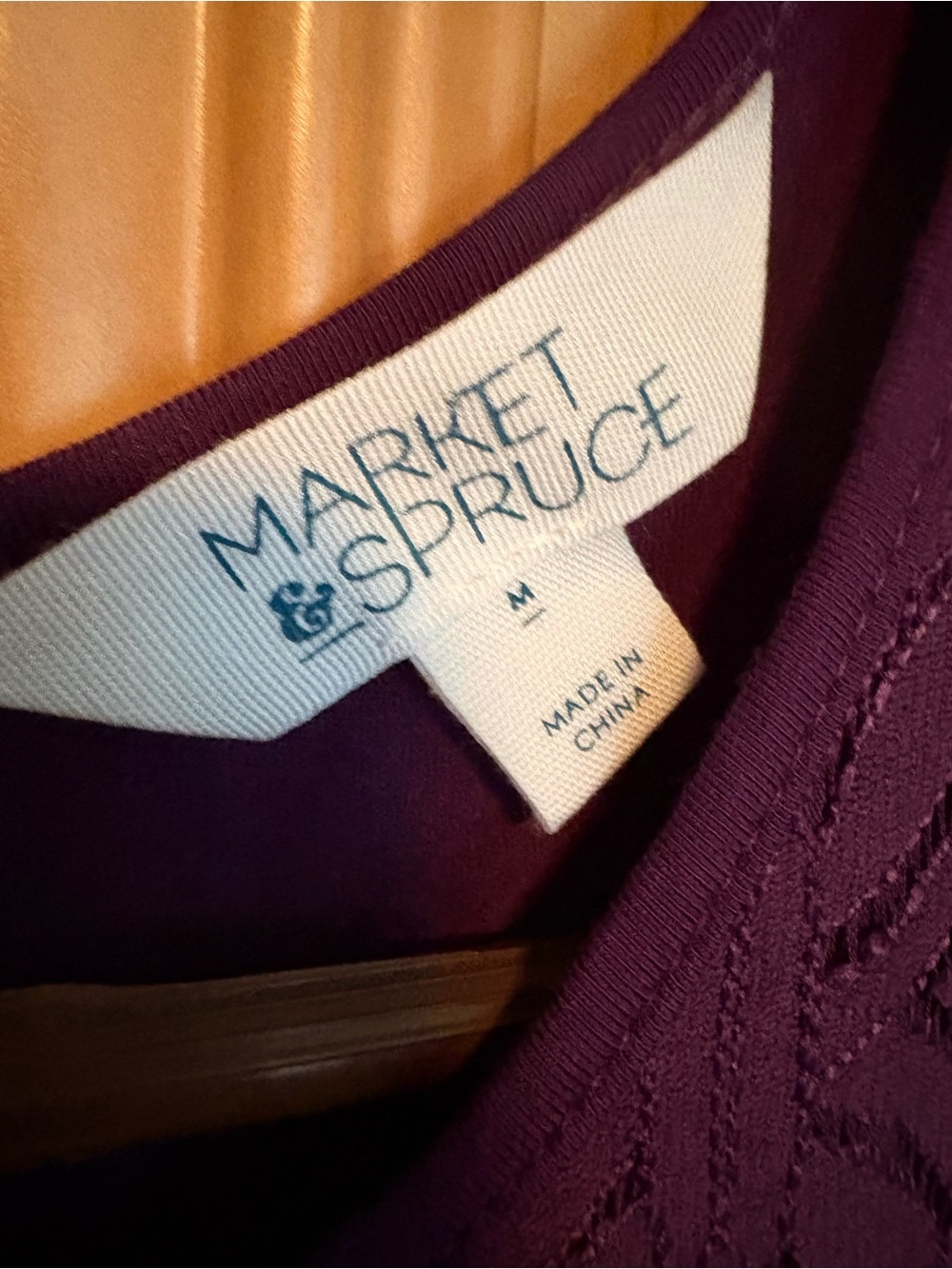 Market & Spruce Short Sleeve Lace Tee in Deep Purple size medium - Picture 2 of 3